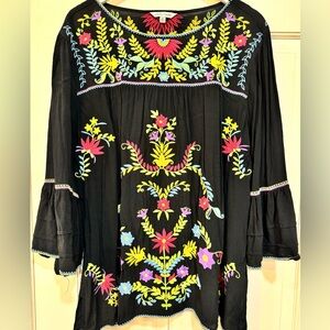 Black John Mark top with full sleeves